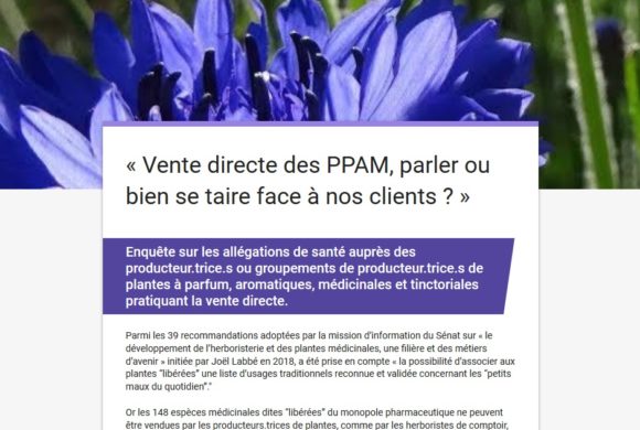 (Français) Enquête sur la vente directe de PPAM et les informations délivrées aux clients