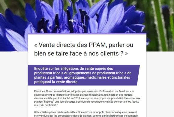 Enquête sur la vente directe de PPAM et les informations délivrées aux clients Enquête sur la vente directe de PPAM et les informations délivrées aux clients