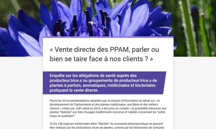 (Français) Enquête sur la vente directe de PPAM et les informations délivrées aux clients