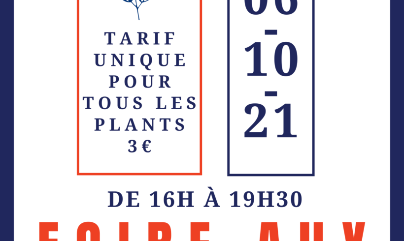 Foire aux plantes – mercredi 06 octobre de 16h à 19h30