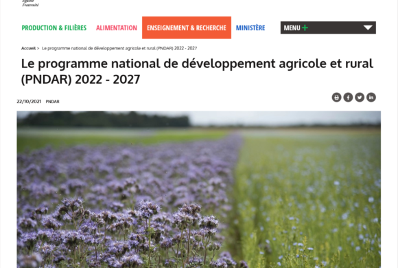 Présentation du Programme National de développement agricole et rural 2022-2027