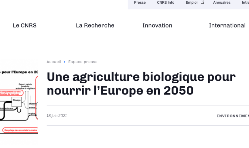 (Français) L’agriculture bio pourrait nourrir l’Europe en 2050 selon le CNRS