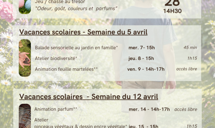 (Français) Pré-programme enfant 2027 – vacances de pâques